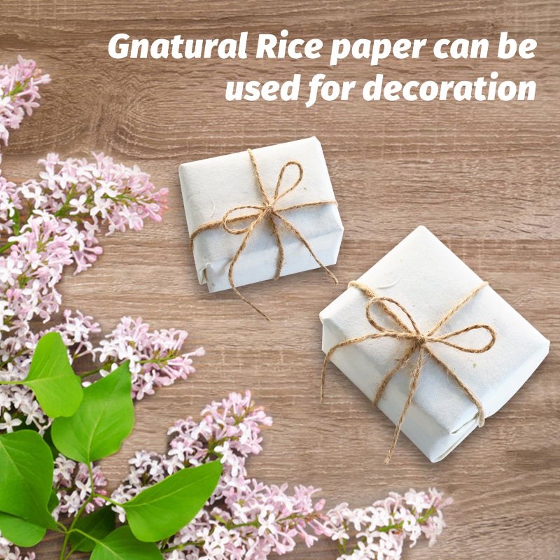 gnatural Premium Handmade White Rice Paper for Chinese and Japanese Calligraphy, Sumi Drawing, Writing Letters and Printing - Decorative Xuan Paper for Crafts - 25 Sheets - Image 5